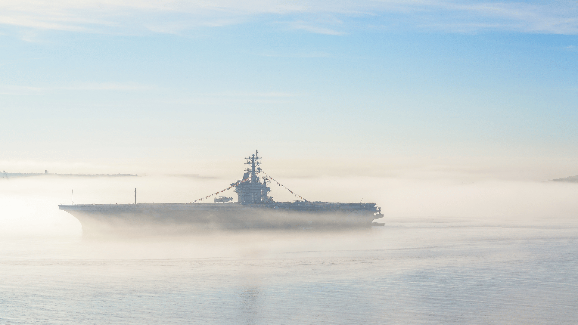 Battleship in the fog